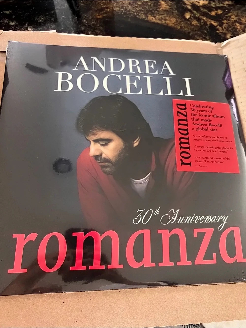 Andrea Bocelli Romanza 30th Anniversary Vinyl Record 30th Anniversary